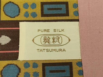 平和屋着物●龍村美術織物　九寸開き名古屋帯　コプト甲冑異文　正絹　逸品　DABD1282ps