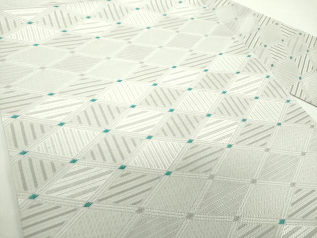 平和屋着物●九寸名古屋帯　菱繋ぎ　正絹　逸品　未使用　DABD1297ps