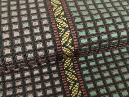 平和屋着物●本場筑前博多織　八寸名古屋帯　変わり間道　正絹　逸品　未使用　DABD1304ps