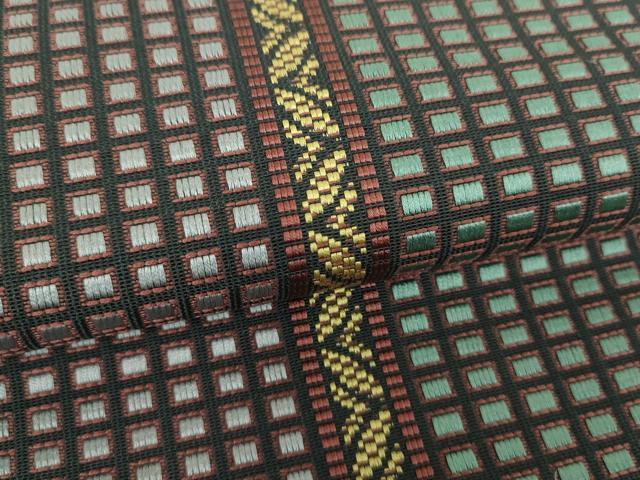 平和屋着物●本場筑前博多織　八寸名古屋帯　変わり間道　正絹　逸品　未使用　DABD1304ps
