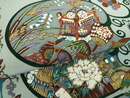 平和屋着物●全通柄九寸名古屋帯　四季　行事　祭　金彩　正絹　逸品　DABD1306ps