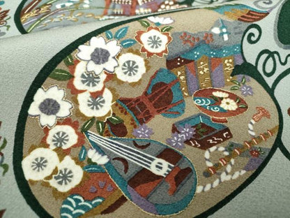 平和屋着物●全通柄九寸名古屋帯　四季　行事　祭　金彩　正絹　逸品　DABD1306ps