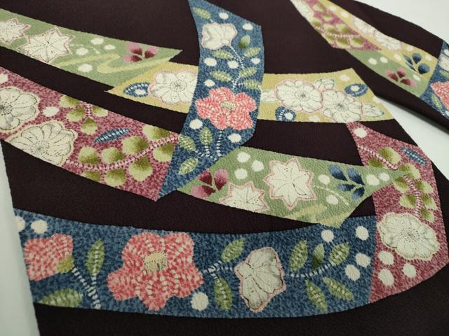平和屋着物●九寸名古屋帯　絞り　辻が花　鬼しぼ縮緬　正絹　逸品　DABD1308ps