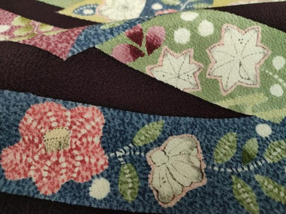 平和屋着物●九寸名古屋帯　絞り　辻が花　鬼しぼ縮緬　正絹　逸品　DABD1308ps