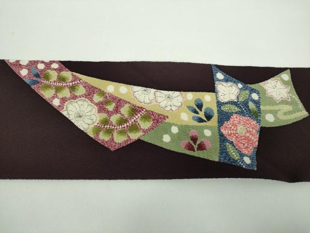 平和屋着物●九寸名古屋帯　絞り　辻が花　鬼しぼ縮緬　正絹　逸品　DABD1308ps