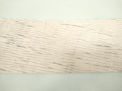 平和屋着物●全通柄九寸名古屋帯　杢目絞り　草花文　正絹　逸品　DABD1312ps