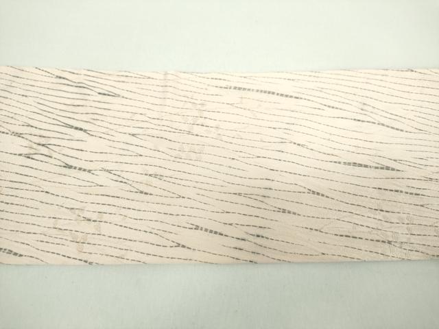 平和屋着物●全通柄九寸名古屋帯　杢目絞り　草花文　正絹　逸品　DABD1312ps