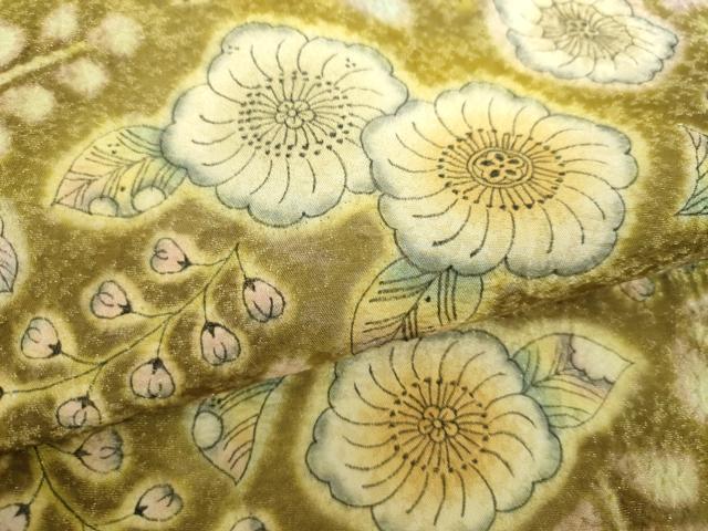 平和屋着物●九寸開き名古屋帯　作家物　絞り　辻が花　金通し地　正絹　逸品　未使用　DABD1315ps