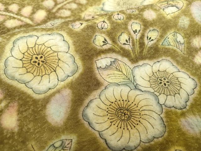 平和屋着物●九寸開き名古屋帯　作家物　絞り　辻が花　金通し地　正絹　逸品　未使用　DABD1315ps