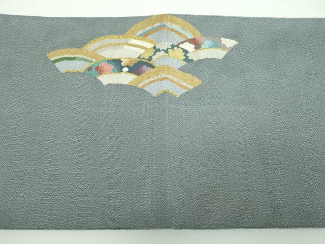 平和屋着物●爪掻き本綴れ　八寸名古屋帯　作家物　青海波花文　金銀糸　正絹　逸品　DABD1317ps