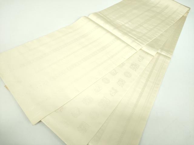 平和屋着物●本場筑前博多織　両面　全通柄　京本袋帯　名物裂花間道　花兎　荒磯　献上　ますいわ屋扱い　正絹　逸品　DABD1336ps