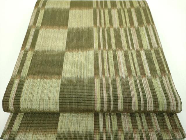 平和屋着物▽両面 全通柄袋帯 スリーシーズン 春夏秋 市松間道 正絹 逸品 DABD1337ps