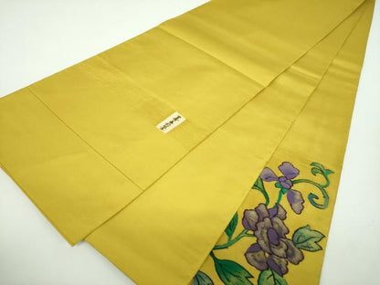 平和屋着物●太鼓柄袋帯　作家物　すくい織　花唐草文　唐子　正絹　逸品　DABD1338ps