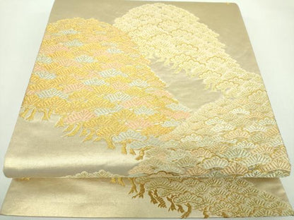 平和屋着物●老舗織元　泰生織物　六通柄袋帯　唐織　松文　本金漆箔　正絹　逸品　DABD1339ps