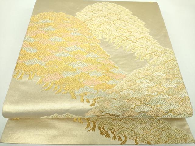 平和屋着物●老舗織元　泰生織物　六通柄袋帯　唐織　松文　本金漆箔　正絹　逸品　DABD1339ps
