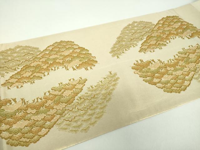 平和屋着物●老舗織元　泰生織物　六通柄袋帯　唐織　松文　本金漆箔　正絹　逸品　DABD1339ps