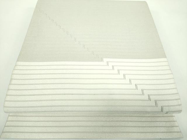 平和屋着物●西陣　織楽浅野　銀座きしや　六通柄袋帯　横段文　正絹　逸品　未使用　DABD1341ps