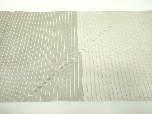 平和屋着物●西陣　織楽浅野　銀座きしや　六通柄袋帯　横段文　正絹　逸品　未使用　DABD1341ps