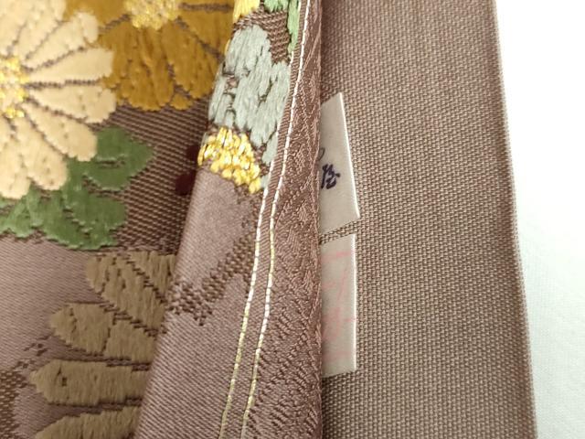 平和屋着物●六通柄袋帯　唐織　市松花文　金糸　鈴乃屋扱い　正絹　逸品　DABD1342ps