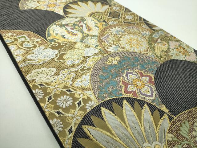 平和屋着物●六通柄袋帯　花鳥青海波　金銀糸　正絹　逸品　DABD1351ps