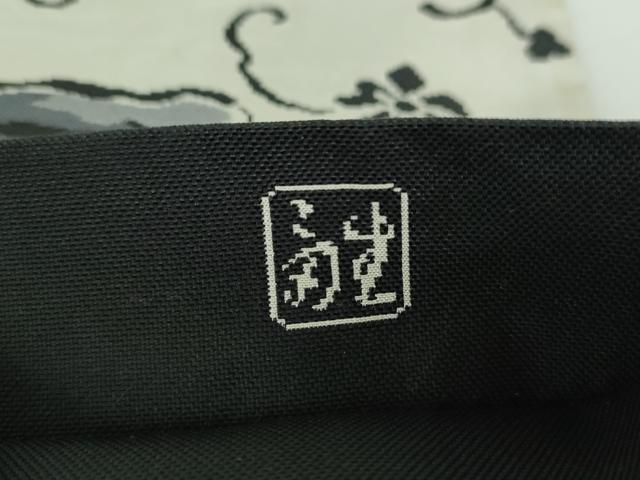 平和屋着物●六通柄袋帯　作家物　市松器物花文　黒地　正絹　逸品　DABD1356ps