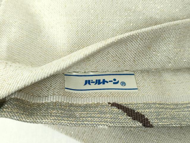 平和屋着物●爪掻き本綴れ　六通柄袋帯　風景花文　金銀糸　正絹　逸品　DABD1360ps