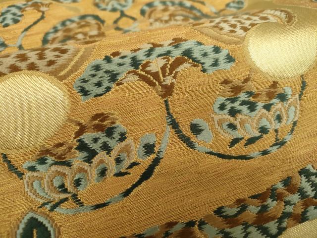 平和屋着物●皇室献上作家　北出与三郎　六通柄　本袋帯　唐織　向かい鳥花文　金糸　正絹　逸品　DABD1362ps