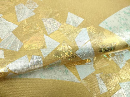 平和屋着物●太鼓柄袋帯　箔散らし　金銀彩　正絹　逸品　DABD1366ps