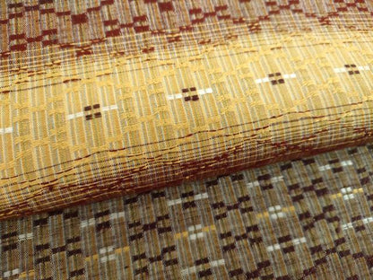 平和屋着物●両面　全通柄袋帯　花織　横段文　正絹　逸品　DABD1368ps