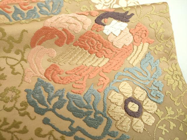 平和屋着物●西陣　河合美術織物謹製　六通柄袋帯　唐織　能衣錦　正絹　逸品　DABD1372ps