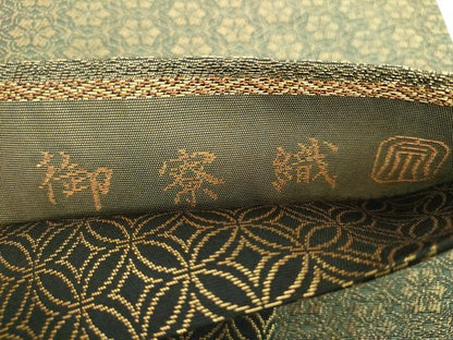 平和屋着物●紋屋井関　御寮織　両面　六通柄袋帯　花繋ぎ　金糸　正絹　逸品　DABD1374ps