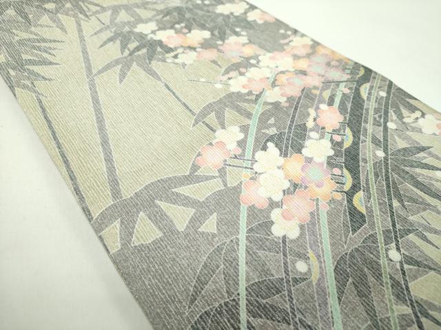平和屋着物●本加賀友禅作家　友野雅子　両面　全通柄袋帯　洲浜草　銀通し地　証紙付き　正絹　逸品　未使用　DABD1381ps