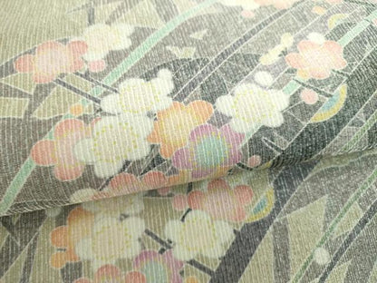 平和屋着物●本加賀友禅作家　友野雅子　両面　全通柄袋帯　洲浜草　銀通し地　証紙付き　正絹　逸品　未使用　DABD1381ps