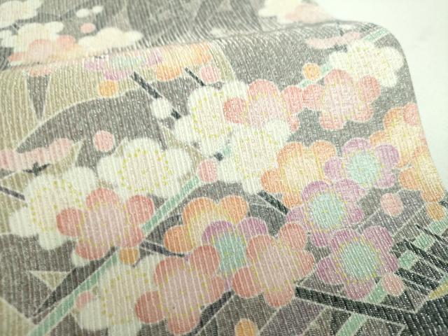 平和屋着物●本加賀友禅作家　友野雅子　両面　全通柄袋帯　洲浜草　銀通し地　証紙付き　正絹　逸品　未使用　DABD1381ps