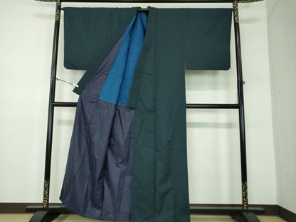 平和屋着物●男性　お召　霞文　正絹　逸品　DABD1390ps