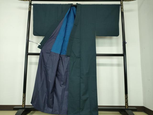 平和屋着物●男性　お召　霞文　正絹　逸品　DABD1390ps