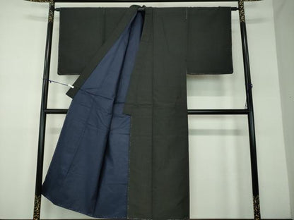 平和屋着物●男性　お召　霞文　正絹　逸品　DABD1392ps
