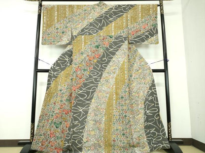 平和屋着物●江戸紅型　五味桂子　訪問着　古都の華　反端付き　正絹　逸品　DABD1399ps