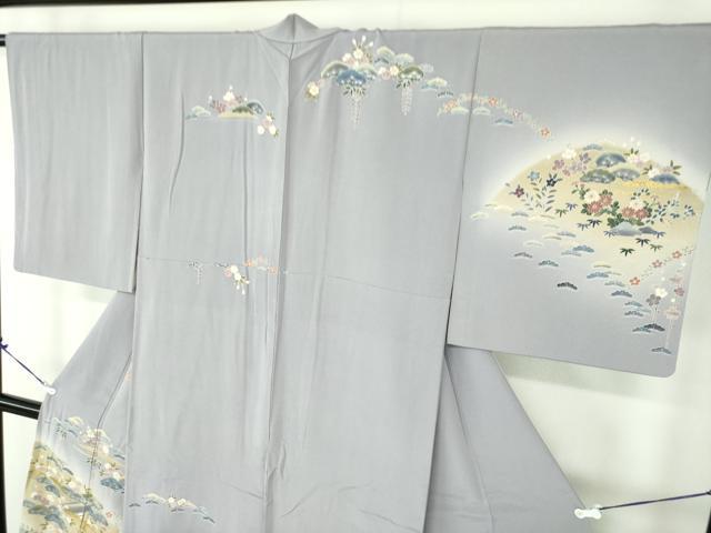 平和屋着物●訪問着　吉祥風景花文　暈し染め　金彩　正絹　逸品　DABD1400ps
