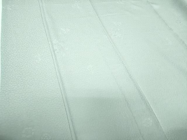 平和屋着物●上質な色無地　寿光織　草花地紋　青磁鼠色　正絹　逸品　未使用　DABD1403ps
