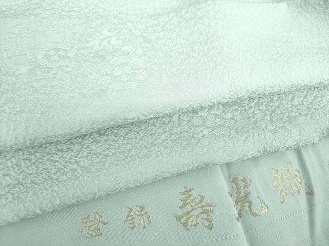 平和屋着物●上質な色無地　寿光織　草花地紋　青磁鼠色　正絹　逸品　未使用　DABD1403ps