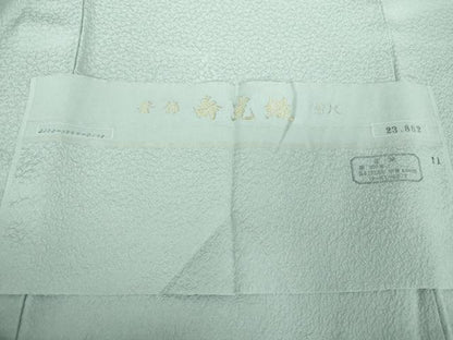 平和屋着物●上質な色無地　寿光織　草花地紋　青磁鼠色　正絹　逸品　未使用　DABD1403ps