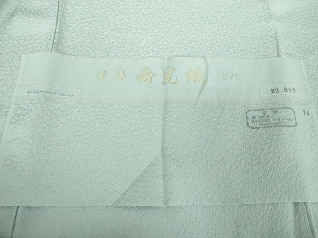 平和屋着物●上質な色無地　寿光織　草花地紋　青磁鼠色　正絹　逸品　未使用　DABD1403ps