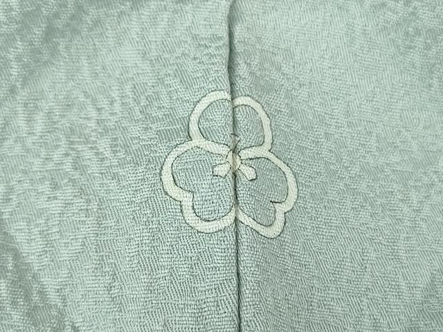 平和屋着物●上質な色無地　寿光織　草花地紋　青磁鼠色　正絹　逸品　未使用　DABD1403ps