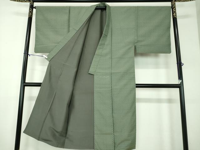 平和屋着物●男性　お召　鱗文　正絹　逸品　DABD1405ps