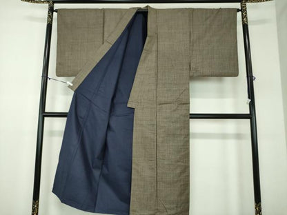 平和屋着物●男性　本場大島紬　割り込み絣　間道　正絹　逸品　DABD1406ps