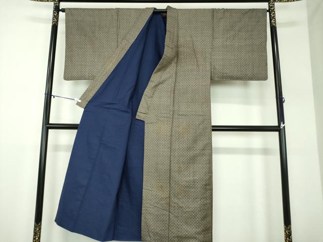 平和屋着物●男性　本場大島紬　割り込み絣　菱文　正絹　逸品　DABD1407ps