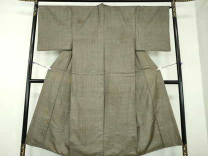 平和屋着物●男性　本場大島紬　割り込み絣　菱文　正絹　逸品　DABD1407ps