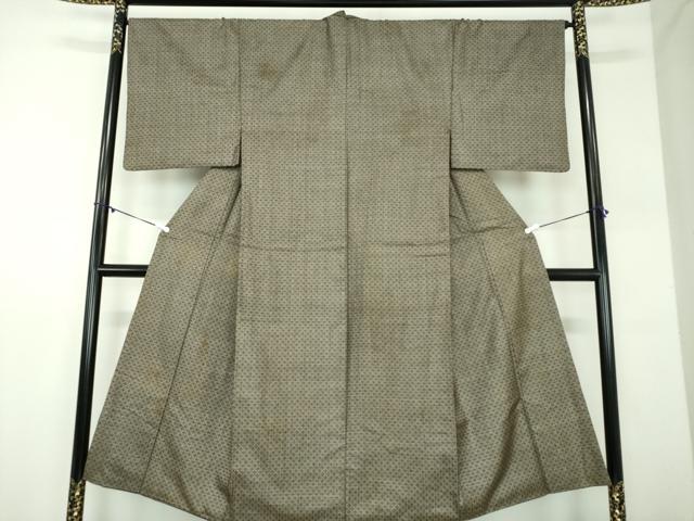 平和屋着物●男性　本場大島紬　割り込み絣　菱文　正絹　逸品　DABD1407ps