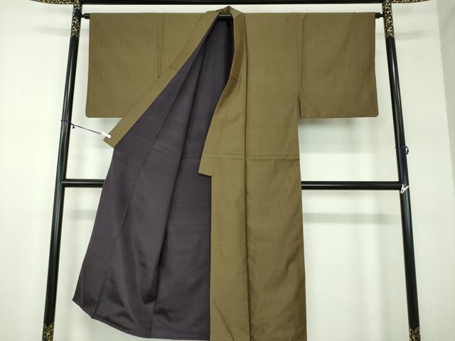 平和屋着物●男性　お召　ドクロ　髑髏　正絹　逸品　DABD1408ps